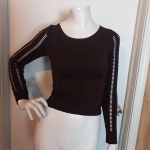 FGF Women's Brown Long Sleeve Top One Size NWOT